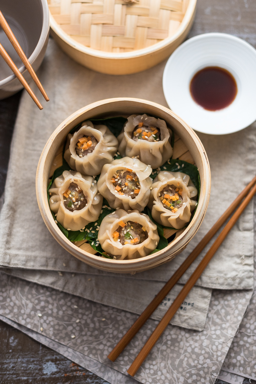 Открытые пельмени Siu Mai, азиатская кухня